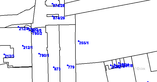 Parcela st. 255/1 v KÚ Karlín, Katastrální mapa
