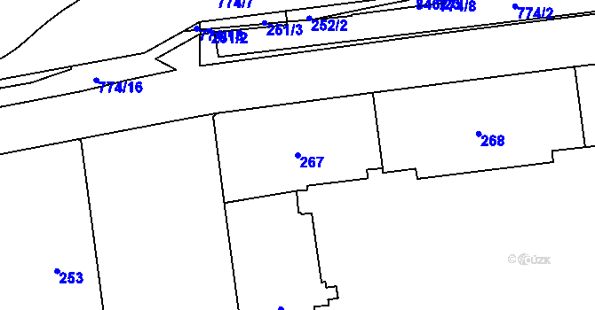 Parcela st. 267 v KÚ Karlín, Katastrální mapa