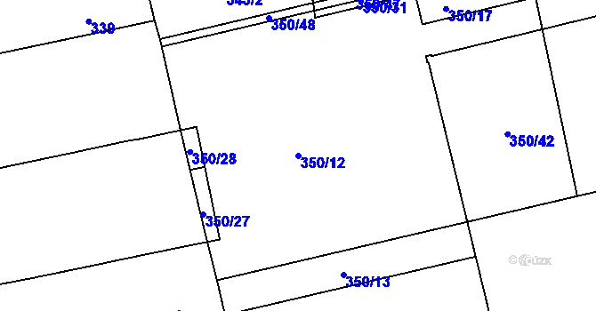 Parcela st. 350/12 v KÚ Karlín, Katastrální mapa