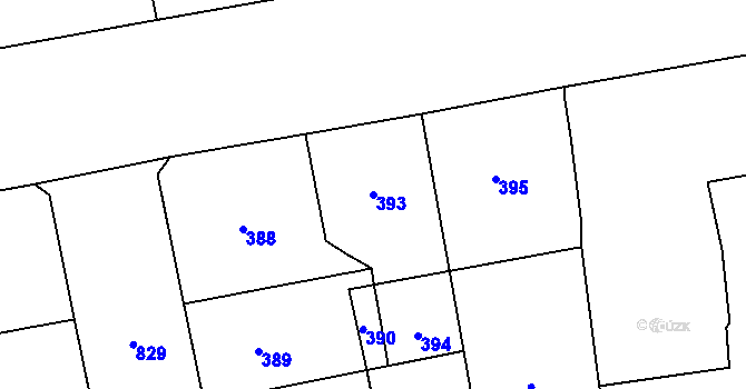 Parcela st. 393 v KÚ Karlín, Katastrální mapa
