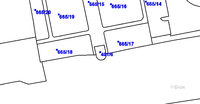 Parcela st. 401/6 v KÚ Karlín, Katastrální mapa