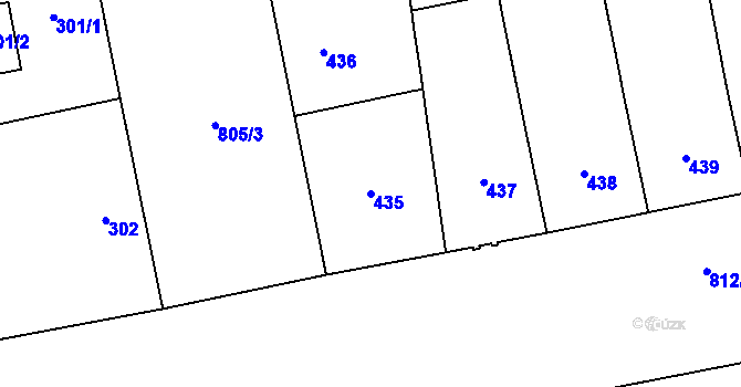 Parcela st. 435 v KÚ Karlín, Katastrální mapa