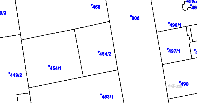 Parcela st. 454/2 v KÚ Karlín, Katastrální mapa