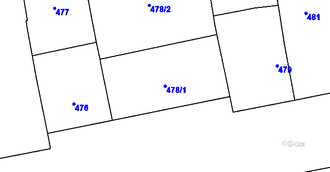 Parcela st. 478/1 v KÚ Karlín, Katastrální mapa