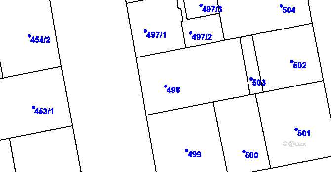 Parcela st. 498 v KÚ Karlín, Katastrální mapa