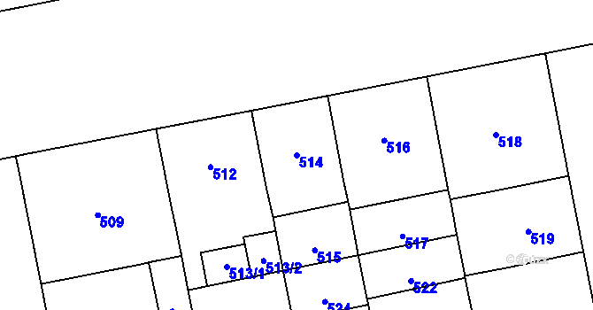 Parcela st. 514 v KÚ Karlín, Katastrální mapa