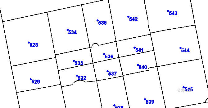 Parcela st. 536 v KÚ Karlín, Katastrální mapa