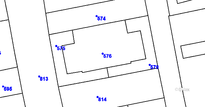 Parcela st. 576 v KÚ Karlín, Katastrální mapa