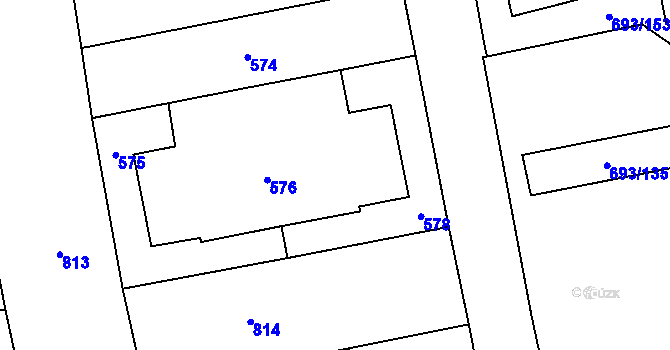 Parcela st. 577 v KÚ Karlín, Katastrální mapa