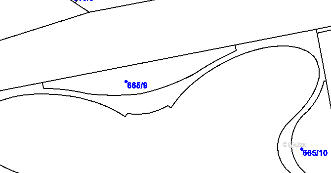 Parcela st. 664/1 v KÚ Karlín, Katastrální mapa