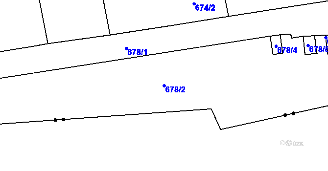 Parcela st. 678/2 v KÚ Karlín, Katastrální mapa
