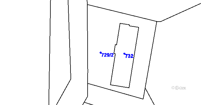 Parcela st. 729/2 v KÚ Karlín, Katastrální mapa
