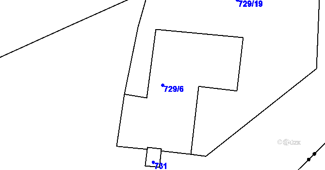 Parcela st. 729/6 v KÚ Karlín, Katastrální mapa