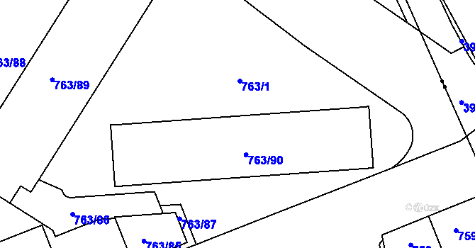 Parcela st. 763/1 v KÚ Karlín, Katastrální mapa
