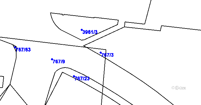 Parcela st. 767/3 v KÚ Karlín, Katastrální mapa