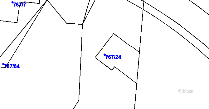 Parcela st. 767/24 v KÚ Karlín, Katastrální mapa