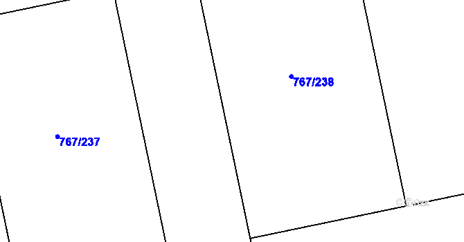 Parcela st. 767/44 v KÚ Karlín, Katastrální mapa