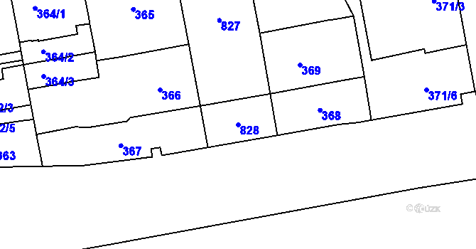 Parcela st. 828 v KÚ Karlín, Katastrální mapa