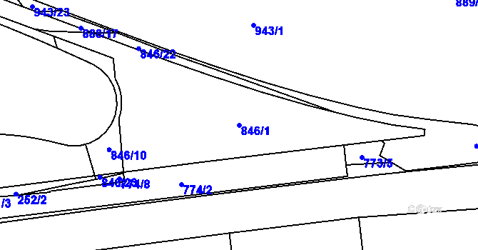 Parcela st. 846/1 v KÚ Karlín, Katastrální mapa