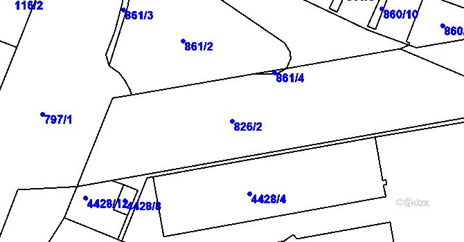 Parcela st. 826/2 v KÚ Karlín, Katastrální mapa