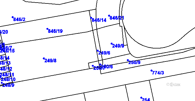 Parcela st. 249/6 v KÚ Karlín, Katastrální mapa