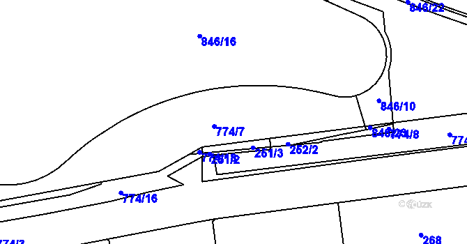 Parcela st. 251/1 v KÚ Karlín, Katastrální mapa