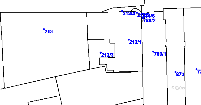 Parcela st. 212/3 v KÚ Karlín, Katastrální mapa