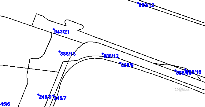 Parcela st. 888/12 v KÚ Karlín, Katastrální mapa