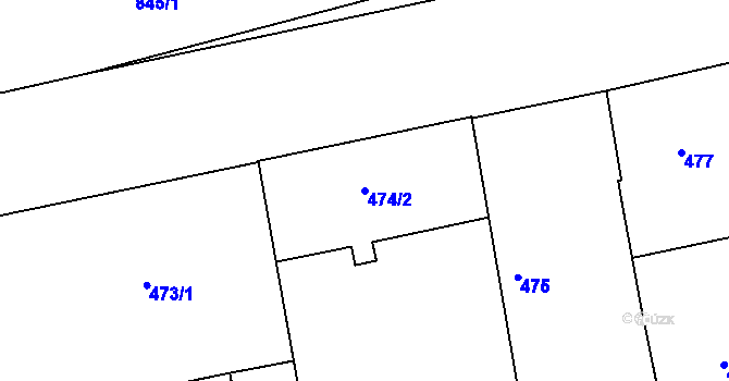 Parcela st. 474/2 v KÚ Karlín, Katastrální mapa