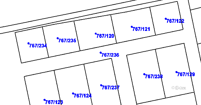 Parcela st. 767/236 v KÚ Karlín, Katastrální mapa