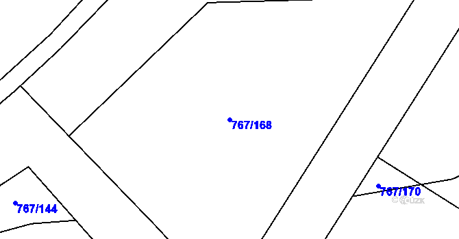Parcela st. 767/168 v KÚ Karlín, Katastrální mapa
