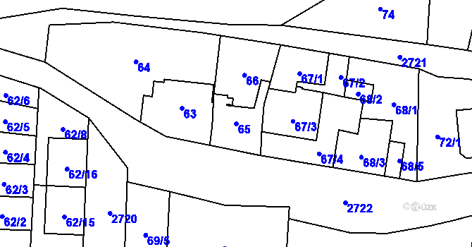 Parcela st. 65 v KÚ Kyje, Katastrální mapa
