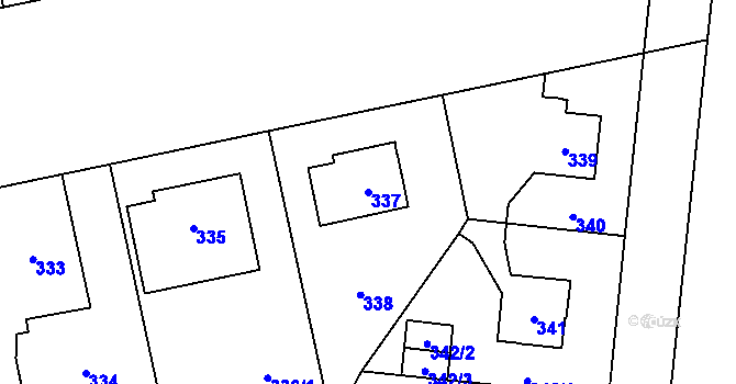 Parcela st. 337 v KÚ Kyje, Katastrální mapa