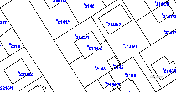 Parcela st. 2144/2 v KÚ Kyje, Katastrální mapa