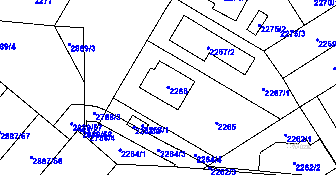Parcela st. 2266 v KÚ Kyje, Katastrální mapa