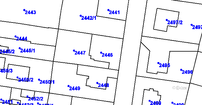 Parcela st. 2446 v KÚ Kyje, Katastrální mapa