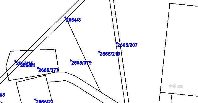 Parcela st. 2665/218 v KÚ Kyje, Katastrální mapa