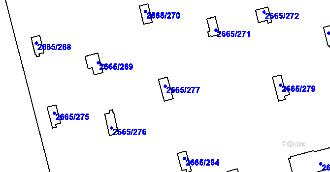 Parcela st. 2665/277 v KÚ Kyje, Katastrální mapa