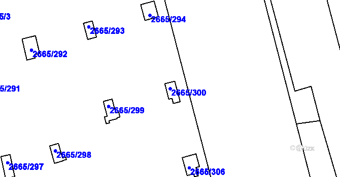 Parcela st. 2665/300 v KÚ Kyje, Katastrální mapa