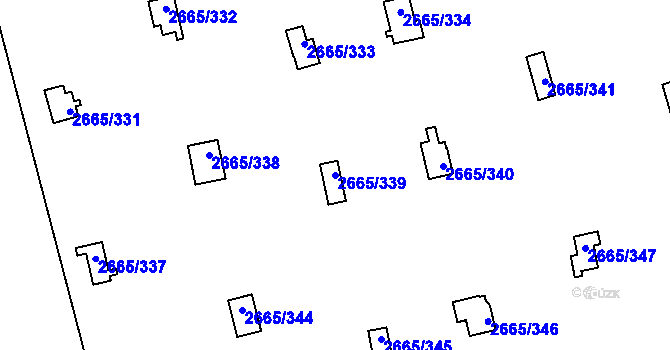 Parcela st. 2665/339 v KÚ Kyje, Katastrální mapa