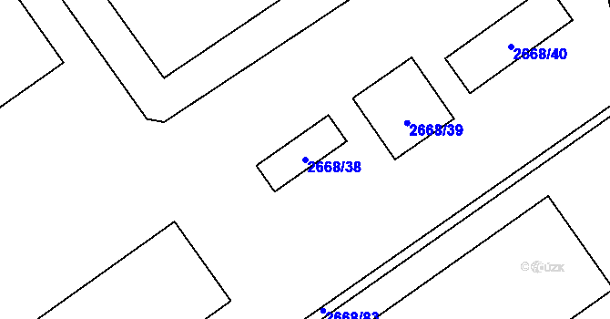 Parcela st. 2668/38 v KÚ Kyje, Katastrální mapa