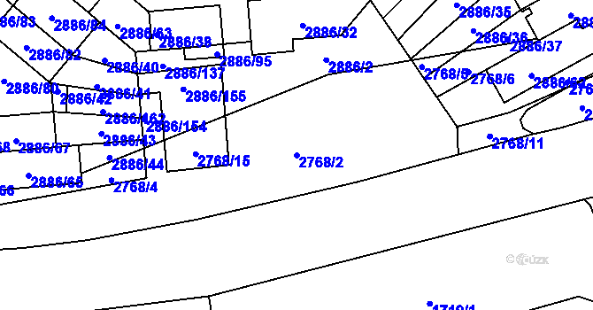 Parcela st. 2768/2 v KÚ Kyje, Katastrální mapa