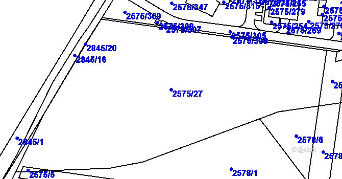 Parcela st. 2575/27 v KÚ Kyje, Katastrální mapa