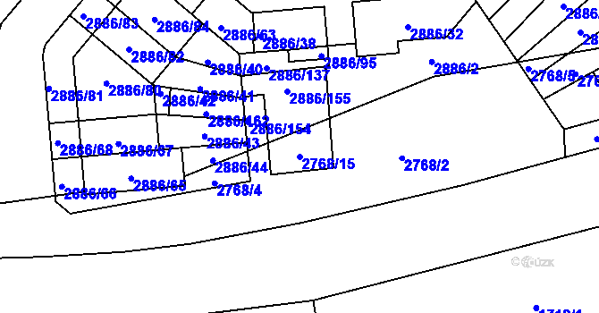 Parcela st. 2768/15 v KÚ Kyje, Katastrální mapa