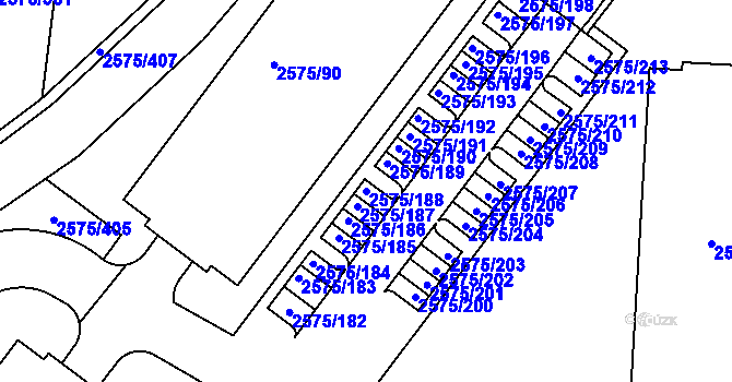 Parcela st. 2575/188 v KÚ Kyje, Katastrální mapa