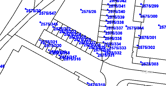 Parcela st. 2575/328 v KÚ Kyje, Katastrální mapa