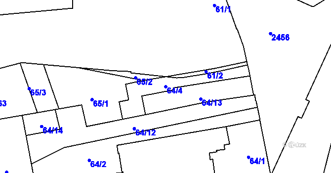 Parcela st. 64/4 v KÚ Hloubětín, Katastrální mapa
