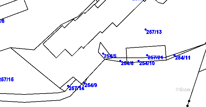 Parcela st. 254/5 v KÚ Hloubětín, Katastrální mapa