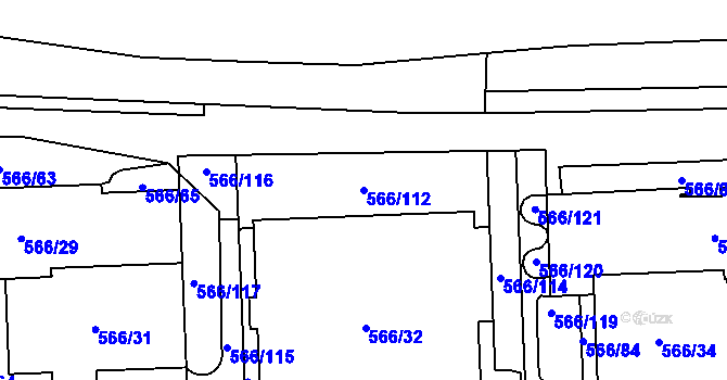 Parcela st. 566/112 v KÚ Hloubětín, Katastrální mapa