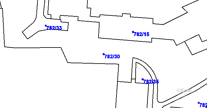 Parcela st. 782/30 v KÚ Hloubětín, Katastrální mapa